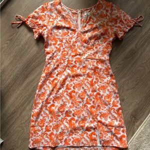 Francesca's Collections Orange and White Mini Dress